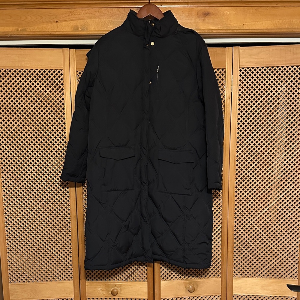 Lands' End Black Puffer Coat with Hood (800)